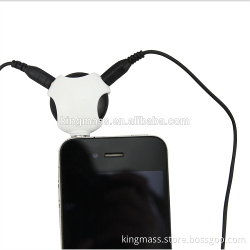 2 way novelty 3.5mm colorful headphone music splitter new electronics products in 2016 free samples